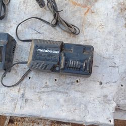 Two Metabola Chargers One Of Them Is A 14.4 And 18 Volt Charger It's A Little Bit Bigger Than The Other One Which Is A 14 And 18 Volts