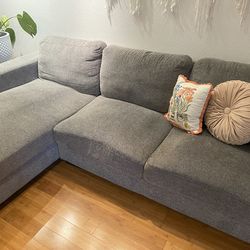 Grey L sectional couch