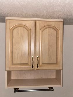 Wood Wall Cabinet with Open Shelf