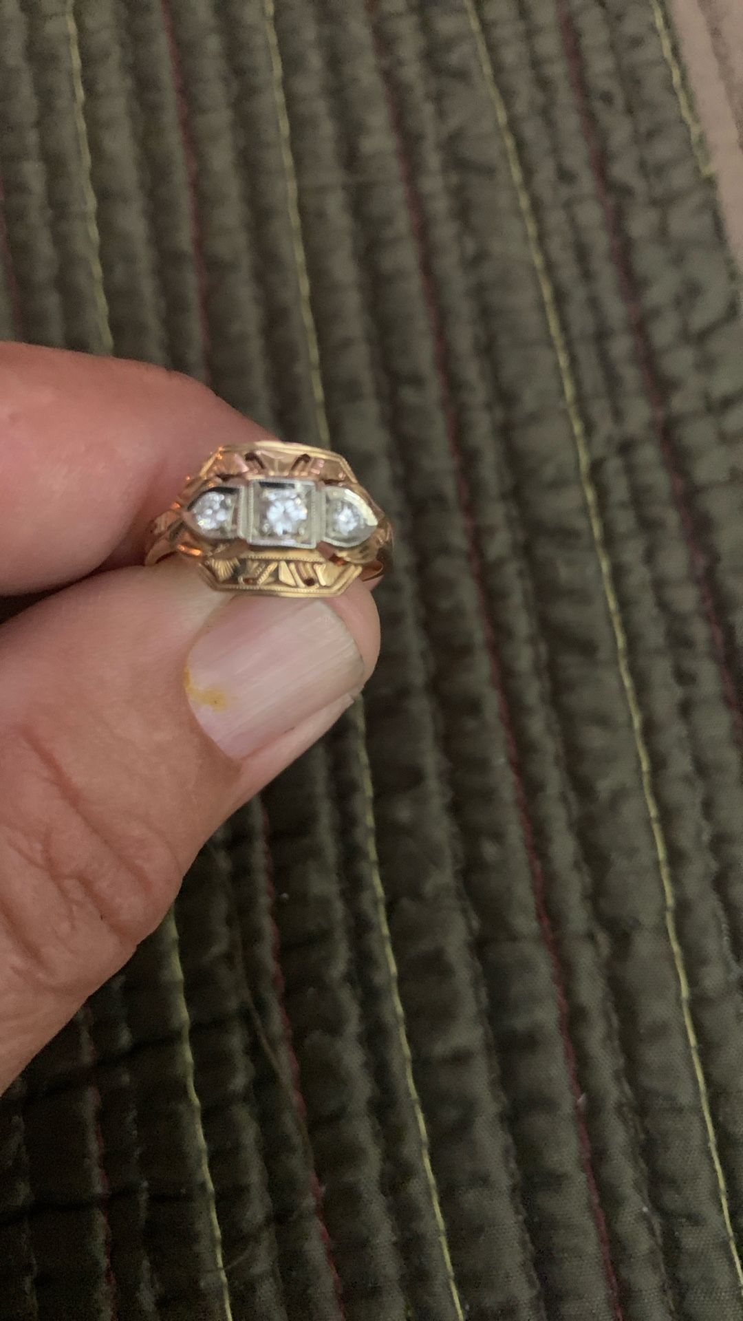 Antique Filigree 14k/Diamond Ring