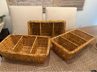 baskets with 3 compartments sold as a set organization laundry bathroom storage units