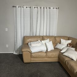 Tan Leather Couch 