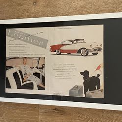 Vintage Framed And Matted Leather Oldsmobile Ad