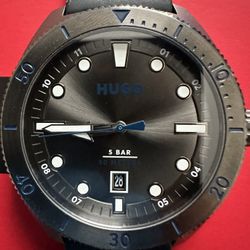 HUGO Men's Black Diver Watch - 5 BAR - Date