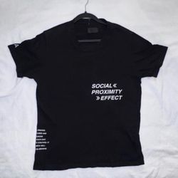 RtA Social Proximity Effect Graphic T-Shirt Black Cotton Size Small