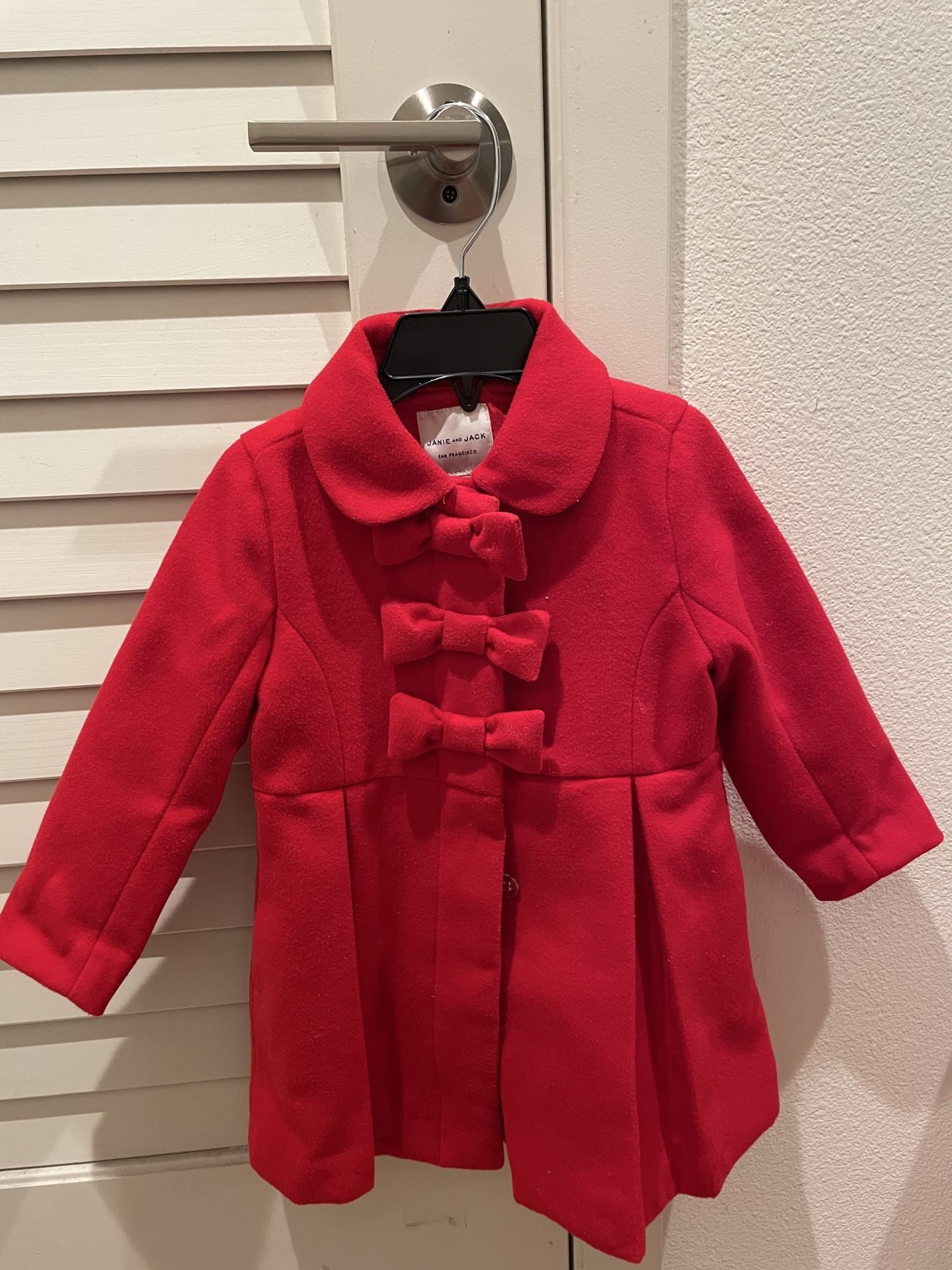 Janie and Jack Red Bow Coat 18-24 months