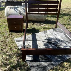 Full Size Bed frame With Nightstand 