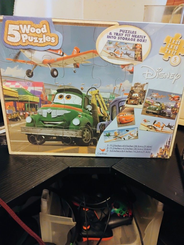 Disney Pixar Cars 5 Wood Puzzle Set