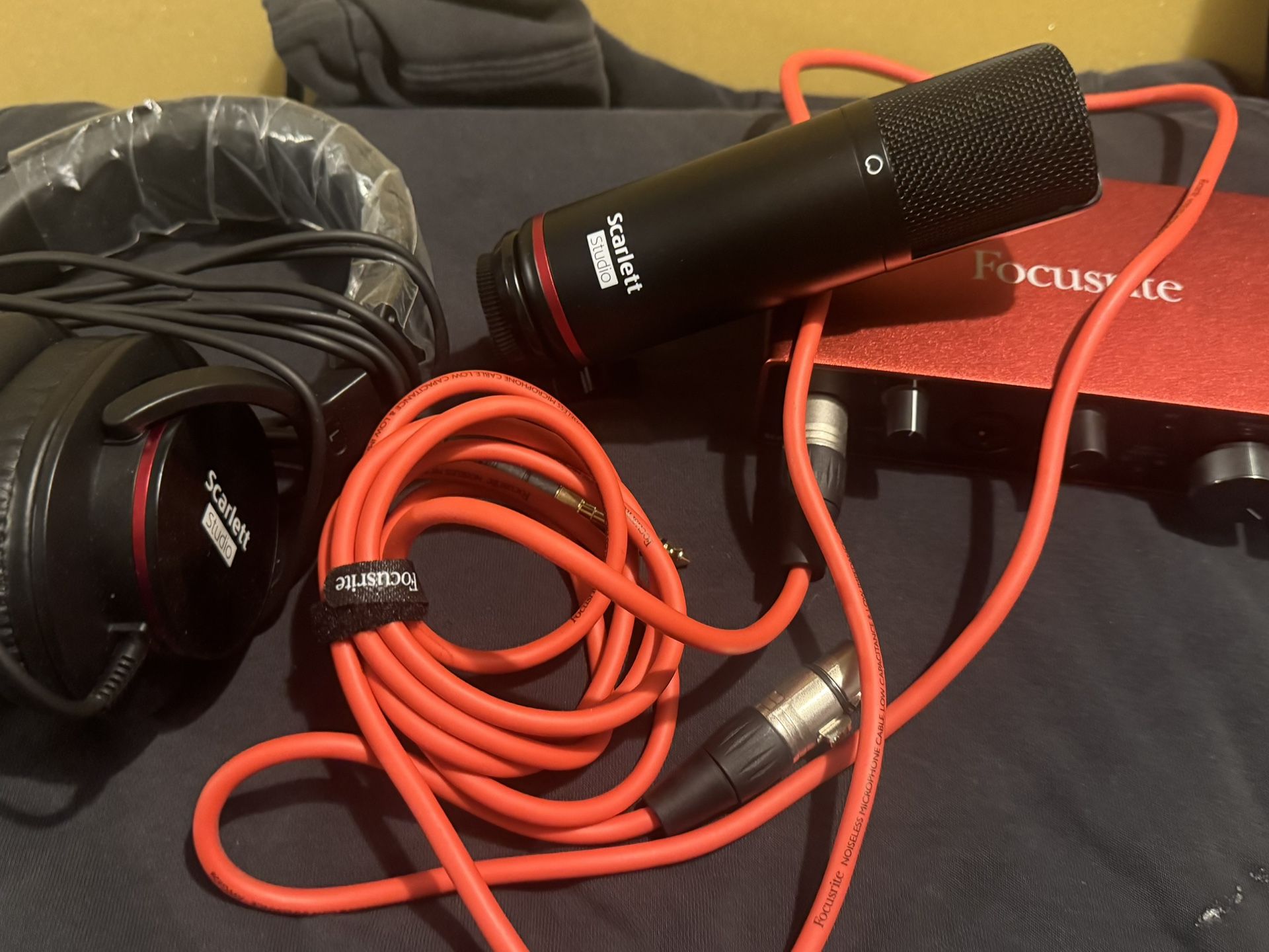 Interface, Microphone, And Headphone Bundle-Focusright Scarlett Studio 