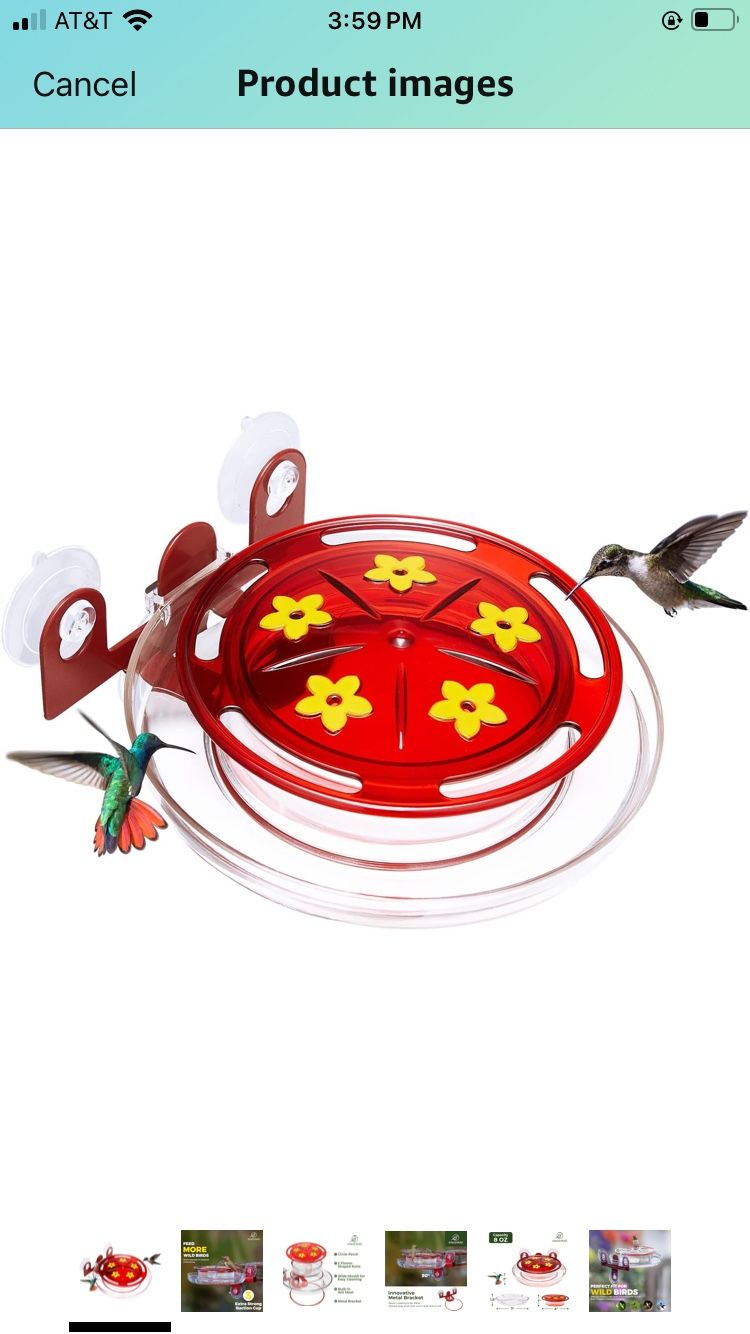 Kingsyard Window Hummingbird Feeder with Ant Moat, Strong Suction Cup Hummingbird Feeders