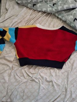 Color Block Knit Crop Sweater