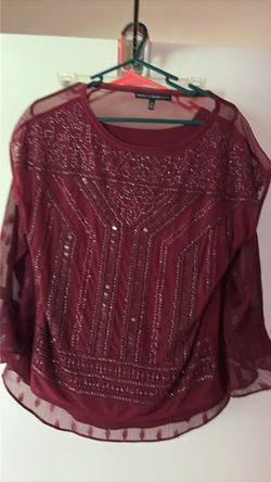 White House Black Market Sheer Cap Sleeve Top
