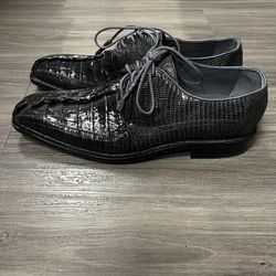 Romano Genuine Crocodile Tail & Lizard Oxford Dress Shoes — Size 8 — Handmade