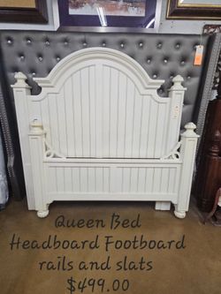 Queen Bed washed whiteWe are located at 2811 East Bell road. Another Time Around Furniture.