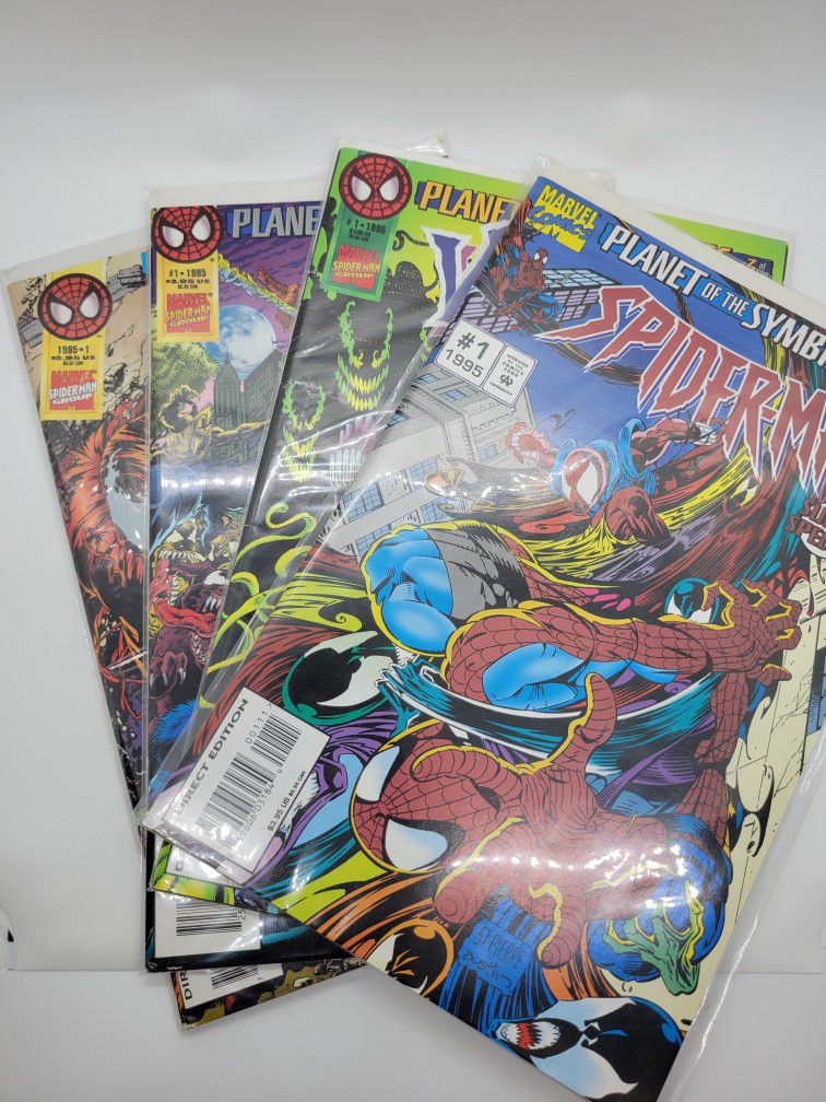 Marvel Comics Planet Of The Symbiote Set Spiderman 1 Venom 1 Spectacular Spiderman 1 Web Of Spiderman 1 Original Print
