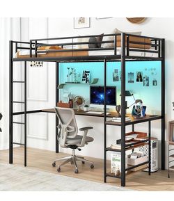 Bunk bed with desk