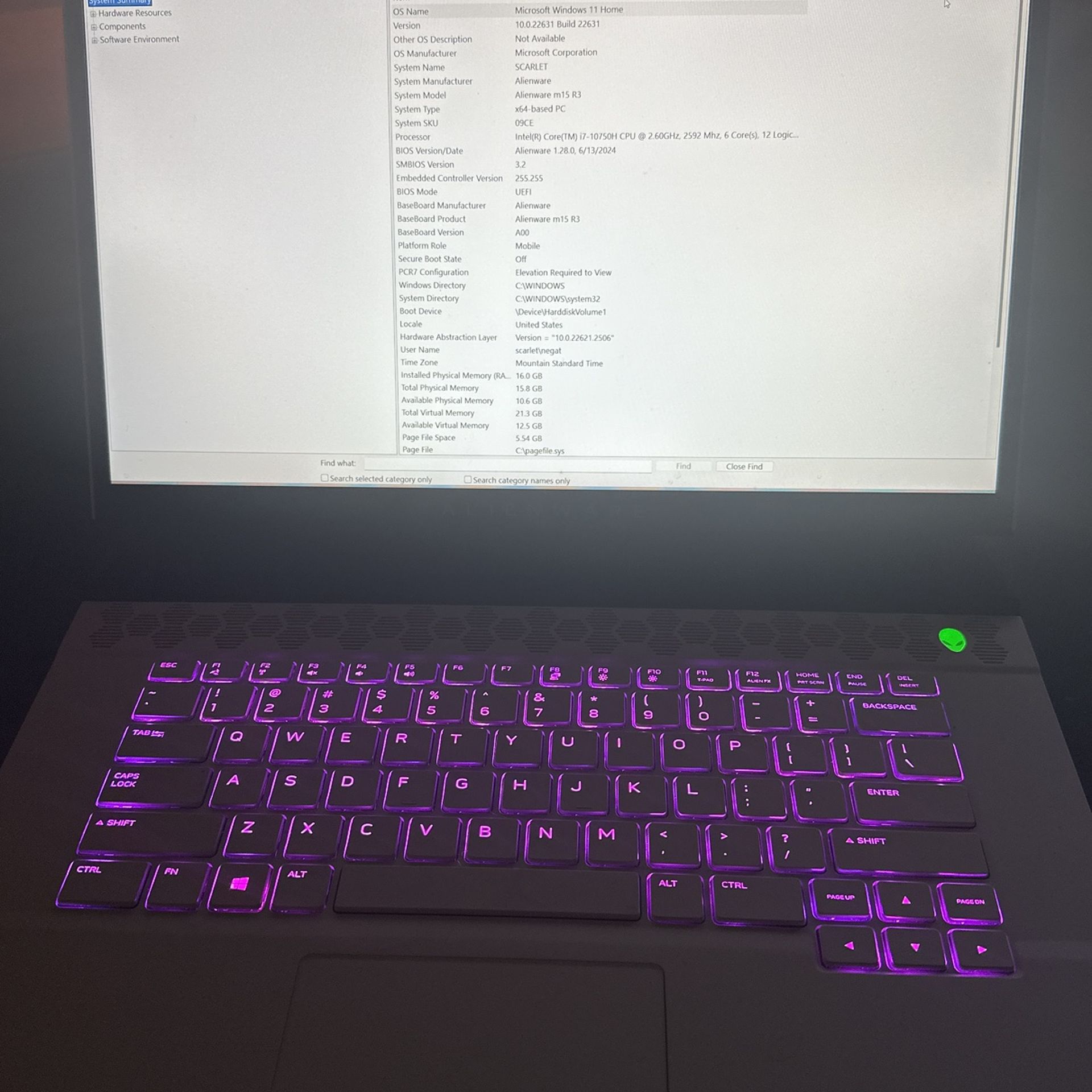 Alienware M15 R3 RTX 2060, i7-10750H