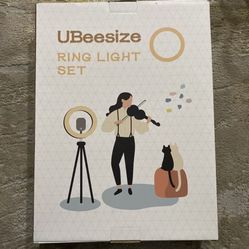 UBeesize 10" Selfie Ring Light with Tripod Stand Black, Ring Light Set, NEW