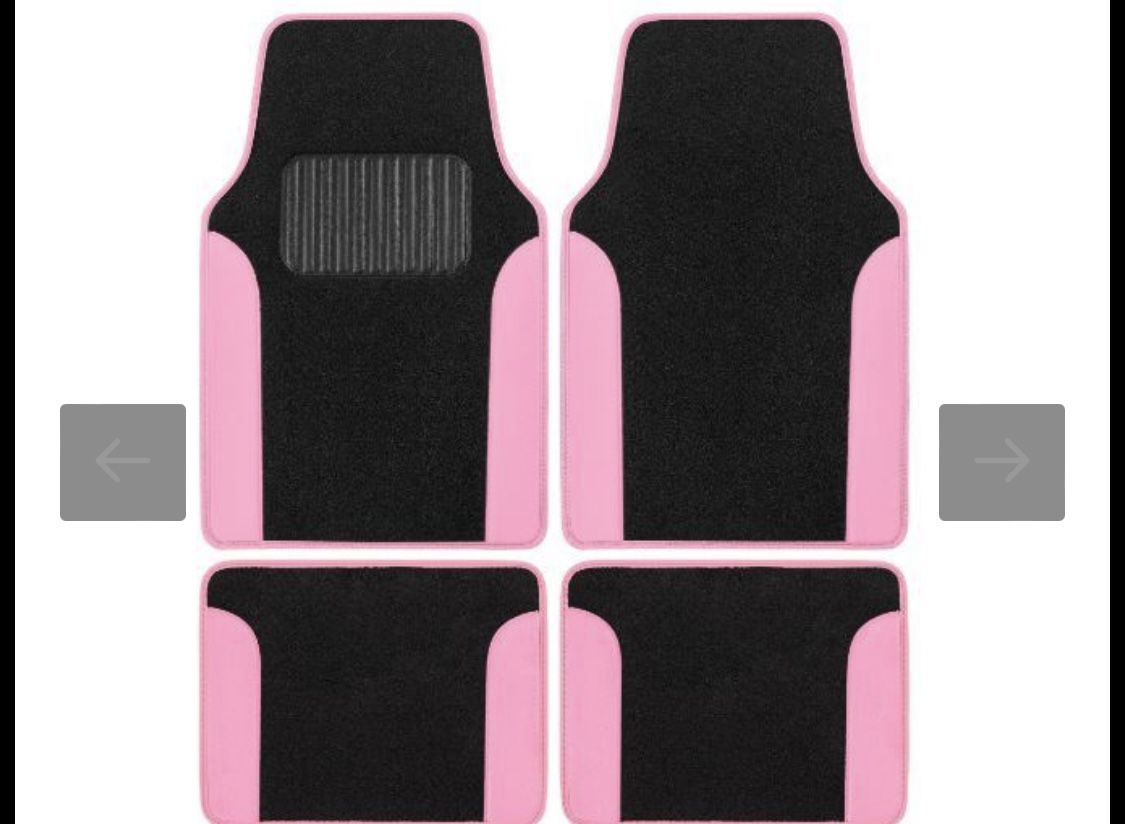 Pink and Black floor mats 