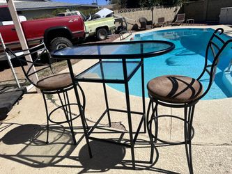 Glass Table With 2 Chairs