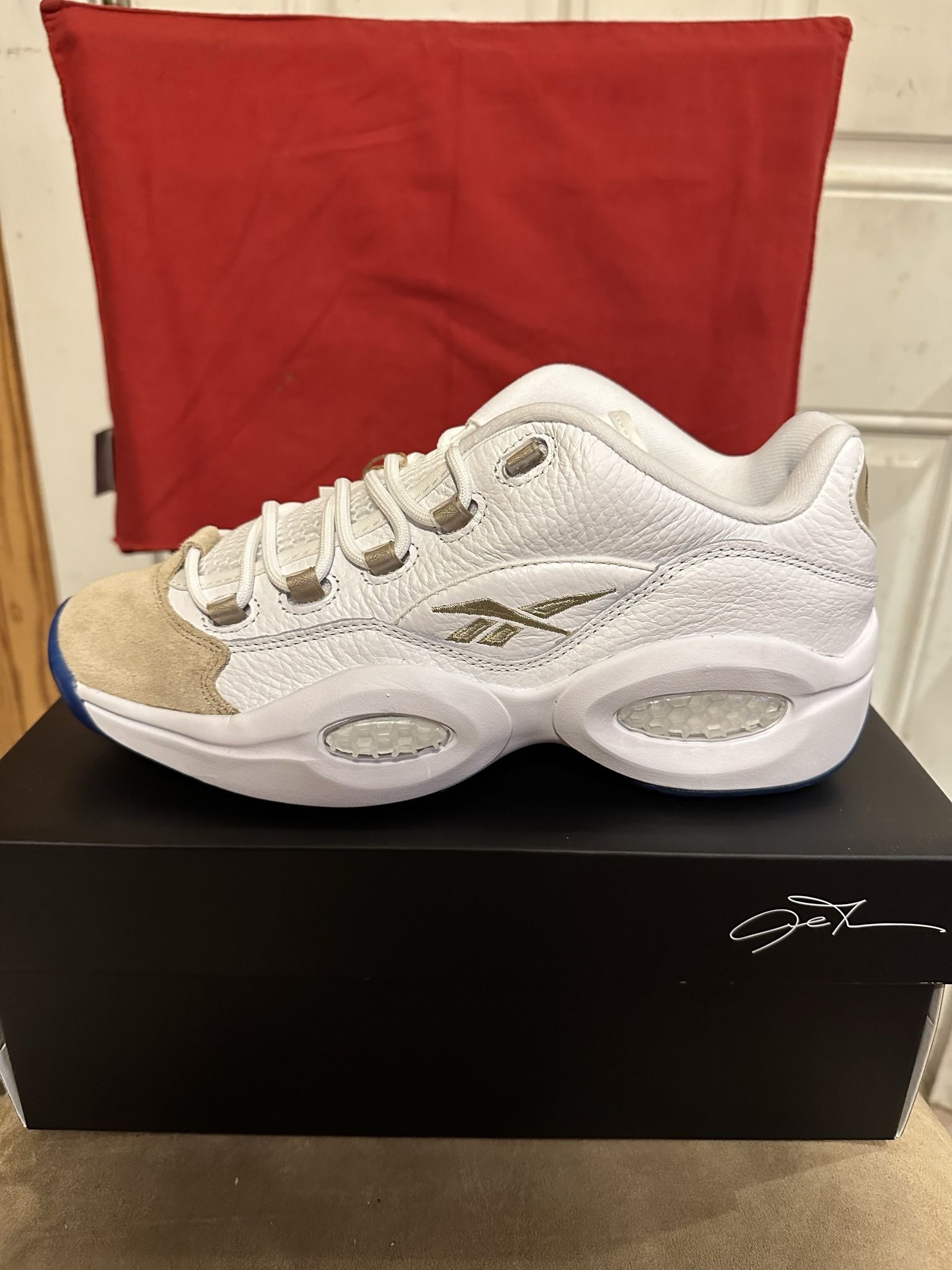 Brand new Reebok Question low Oatmeal size 9.5 with box 