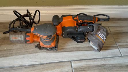 : RIDGID Sander Combo Setup - Heavy Duty Belt Sander & 1/4 Sheet Palm Sander