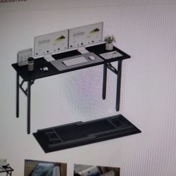 TEMI Folding Computer Desk (Black)