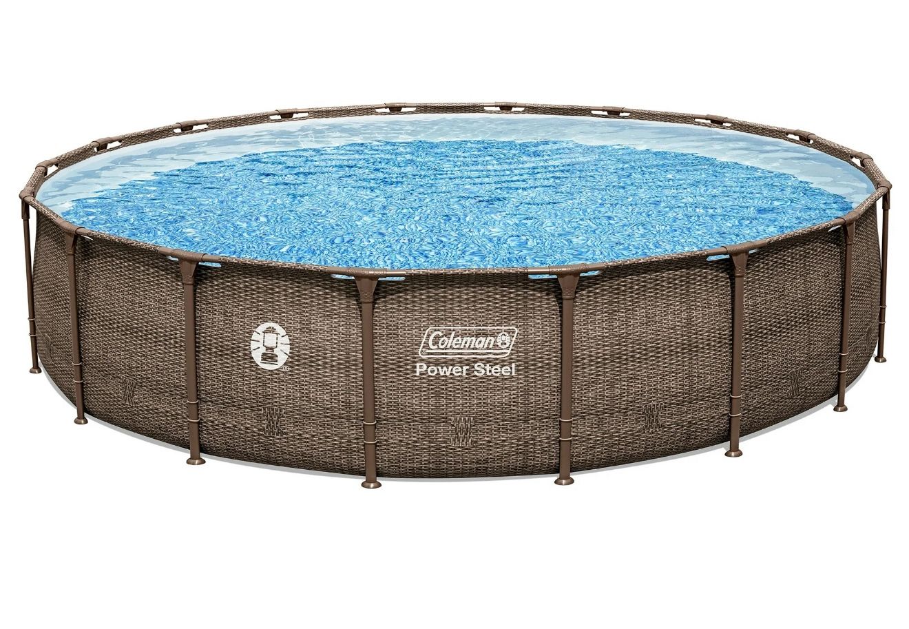 Coleman Power Steel 18’ x 48” Round Metal Frame Above Ground Pool Set