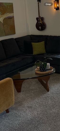 Mid century glass top coffee table.