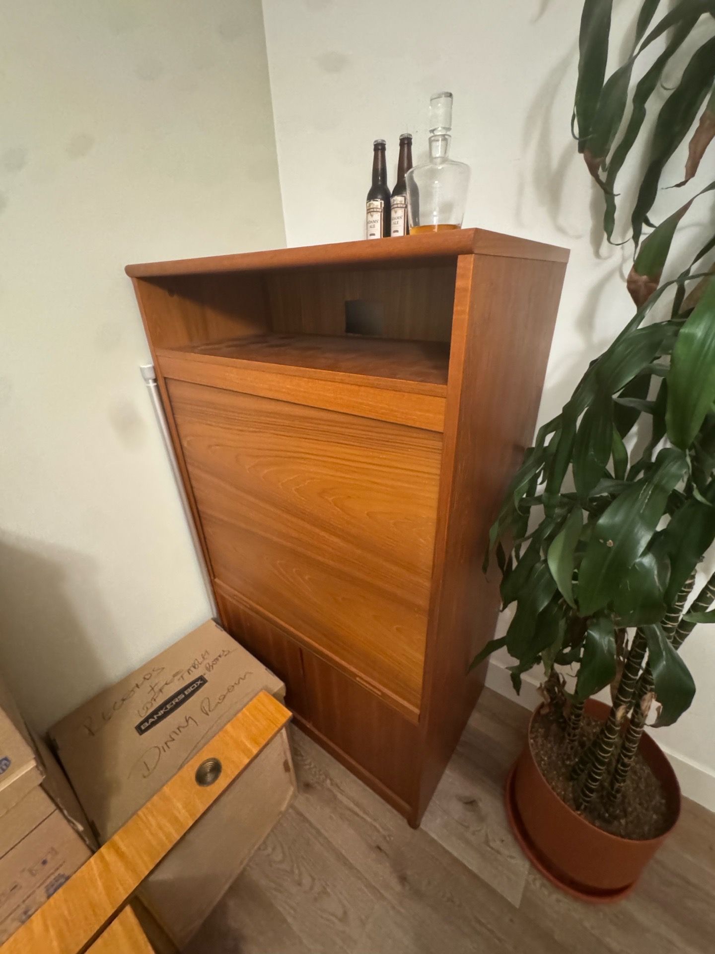 MCM Tambour storage / bar cabinet