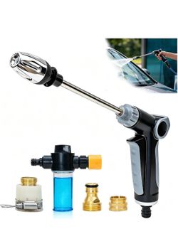 Aikertec High Pressure Hose Nozzle - 2026 Heavy Duty Water Jet with Foam Pot, Universal and Easy To Install,3 Spray Modes Multi-Function Sprayer for Y