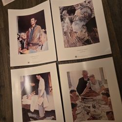 Vintage Norman Rockwell Set Of Four Posters 