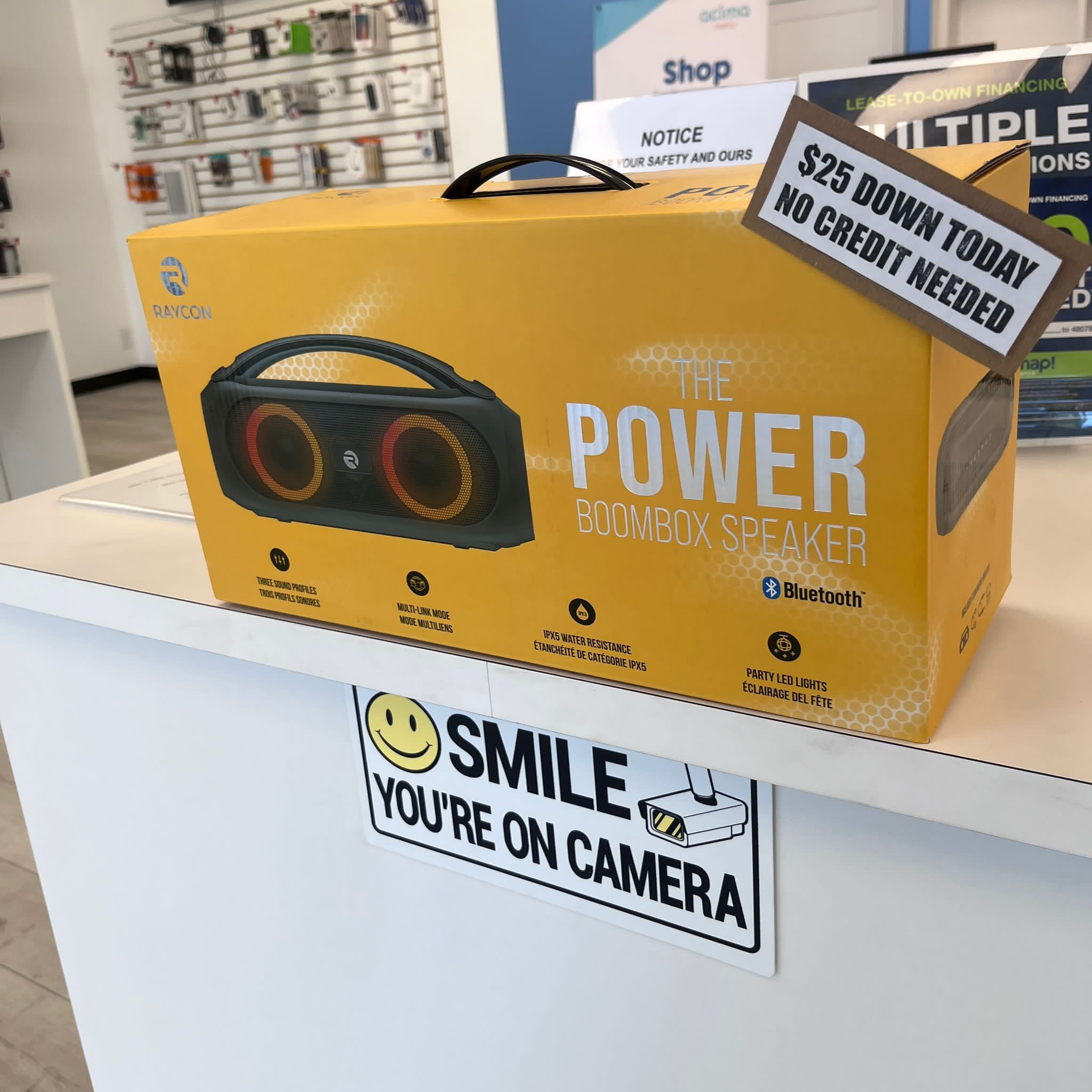 Raycon The Power Boombox Bluetooth Speaker NEW -90 Day Warranty-$1 DOWN-NO Credit Needed