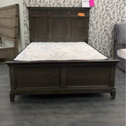 Brown Transitional Solid Wooden Bed Frame