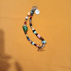 8 inch Colorful Stone Bracelet with Pray Us Charm