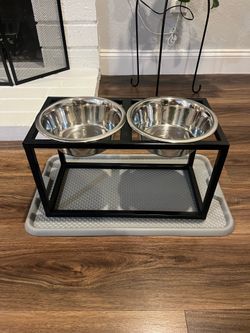 Dog bowls with stand