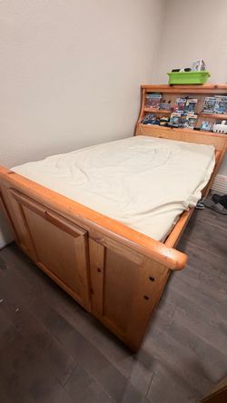 Twin Size Pine Wood Bed Frame