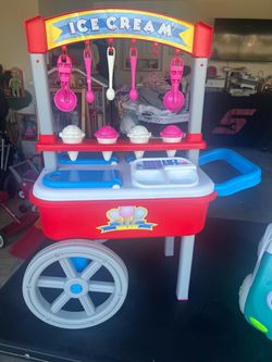 Kids Ice Cream Cart Pretend Play Set