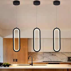 Modern Kitchen Island Lighting 3 Pack, Dimmable Pendant Lights with Remote & App