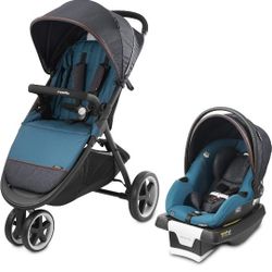 Evenflo Gold, Sensorsafe Verge3 Smart Travel System, Includes SecureMax Smart Infant Car Seat, 3-Wheel Jogging Stroller
