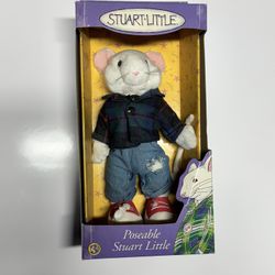 1999 LEARNING CURVE STUART LITTLE POSEABLE PLUSH DOLL, COLUMBIA PICTURES NEW