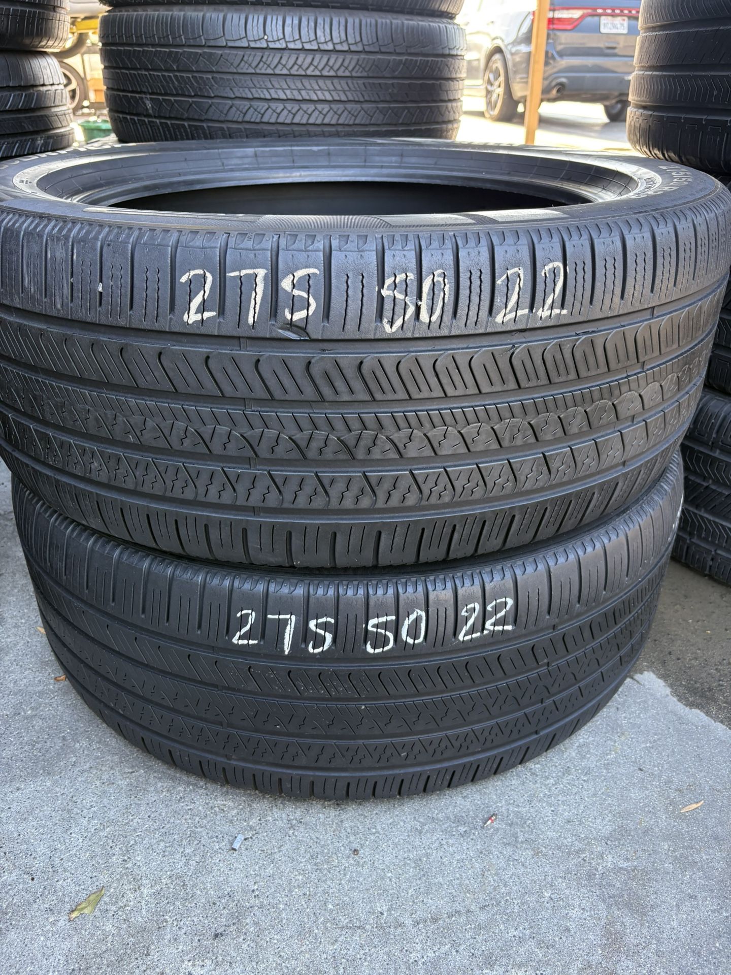 275/50r22 Two Pirelli Tires In Great Shape