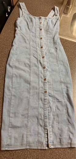 Denim long dress
