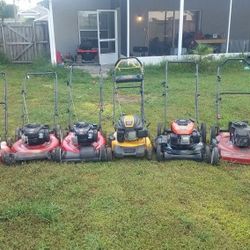 Have about 6 lawn mowers self propel and push left for sale and an edger