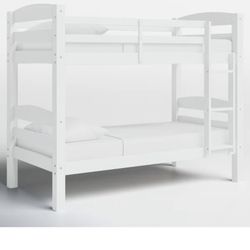 Wooden Bunk Bed Set - White