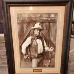 "The Duke" Wood Framed 23x30 Vintage