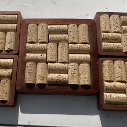 5-piece Cork Coaster Set. 6”X6” and 4 4.5”X4.5”. 