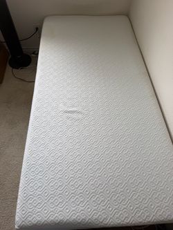 Twin XL Nap Queen Mattress with Black Bed Frame