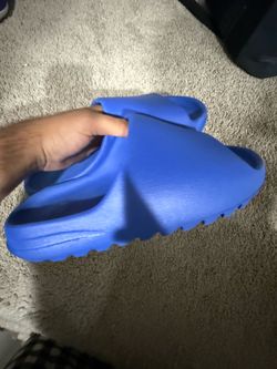 yeezy slides blue adidas