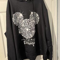 Disney, Pull Over Hoodie With Pocket Size 5 Xl Never Too Old For Disney